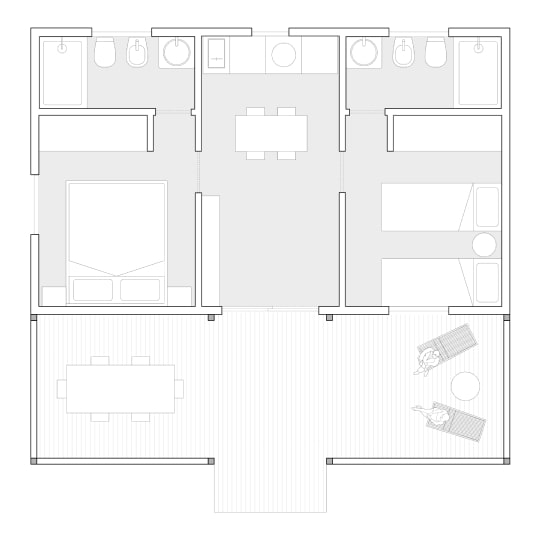Planimetria Bungalow Deck