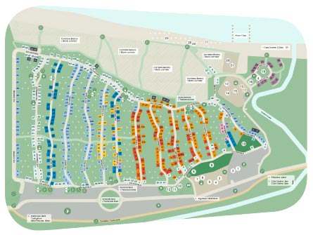 Mappa posizione Bungalow Deck nel camping